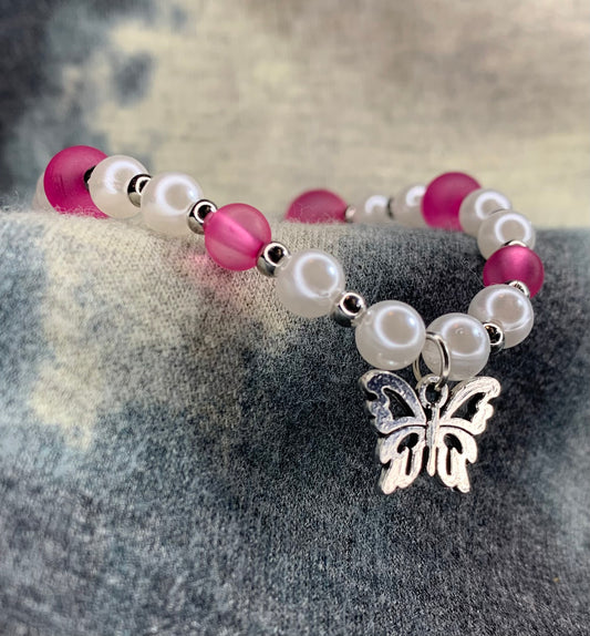 Magenta Butterfly Bracelet