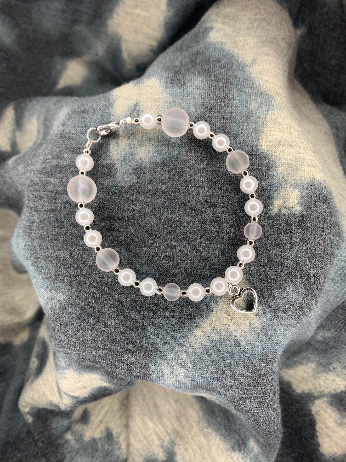 White Heart Bracelet