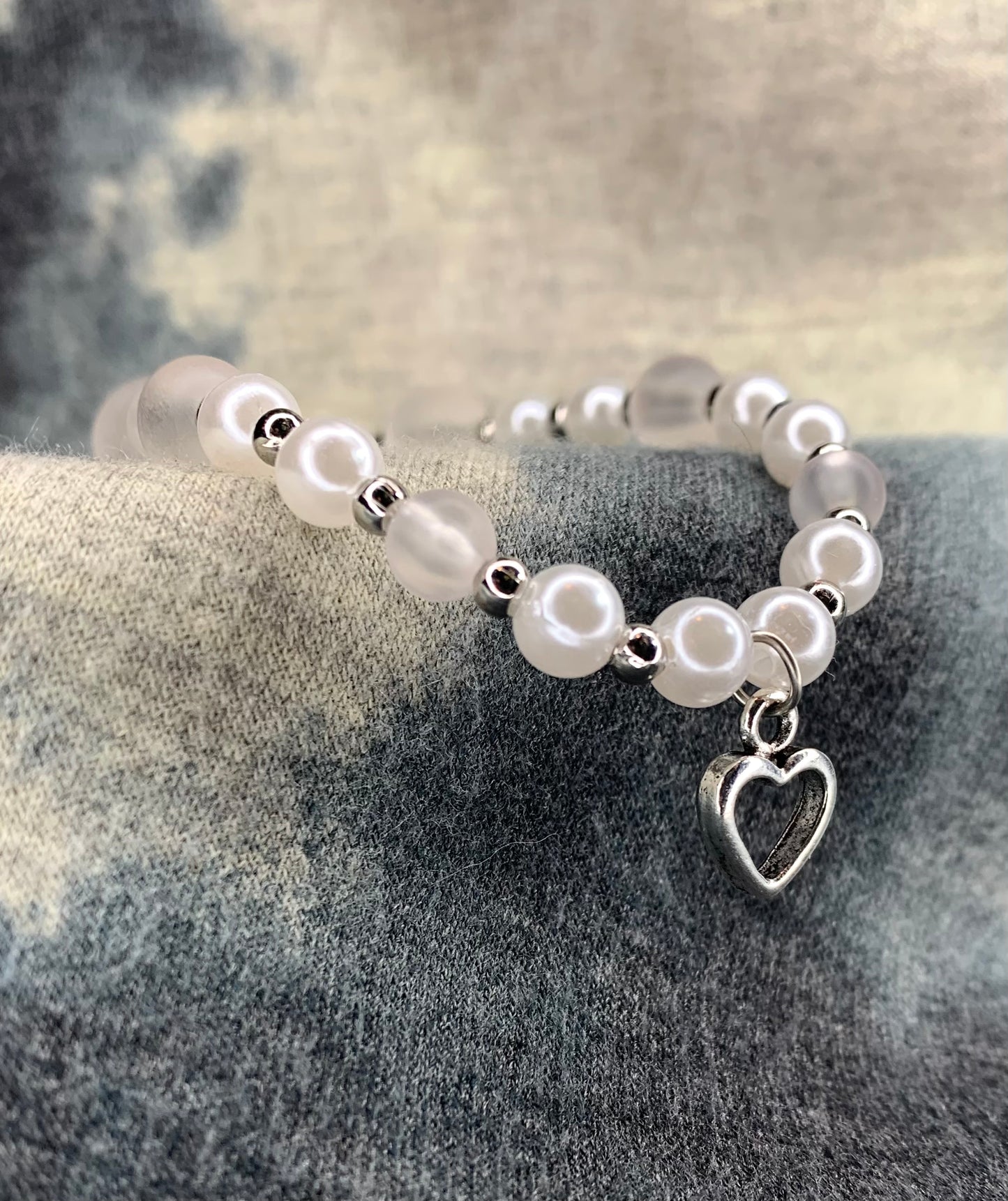 White Heart Bracelet